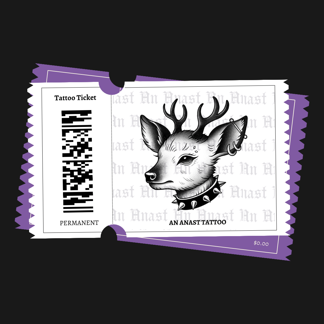 Goth Deer - Tattoo Ticket