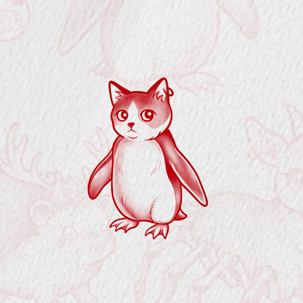 Cat Penguin Flash Tattoo