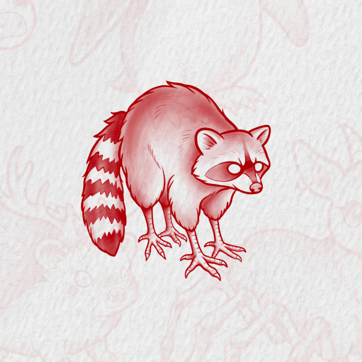 Raccoon Chicken Flash Tattoo