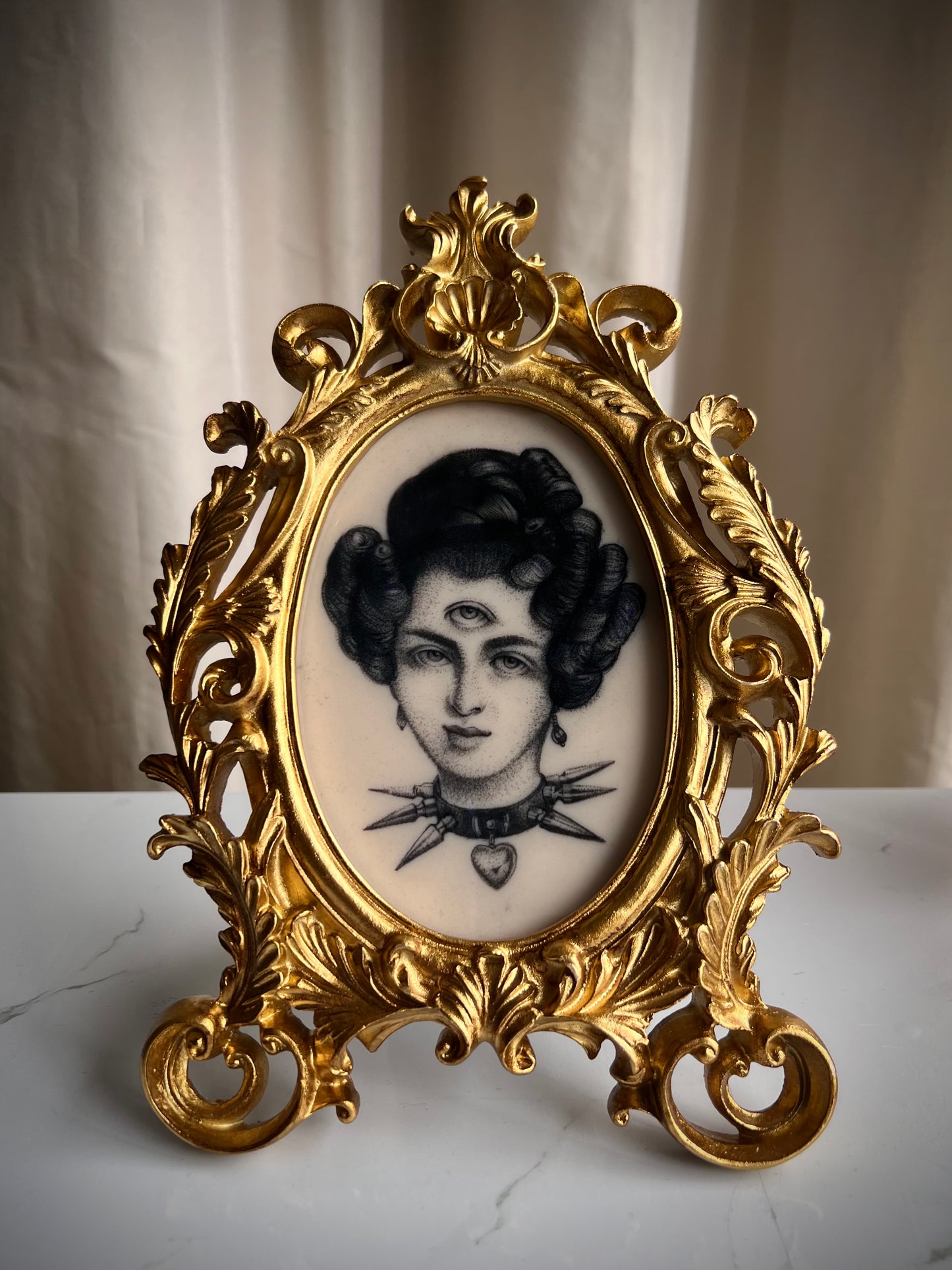 Framed Victorian Portrait on Silicone Skin