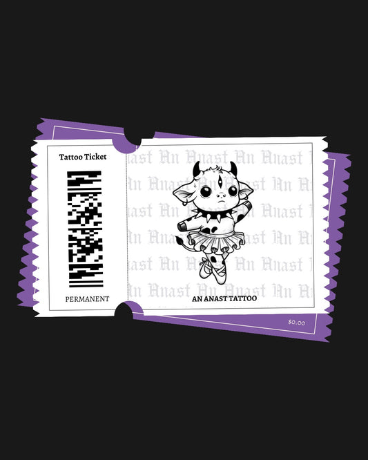 Ballerina Cow - Tattoo Ticket
