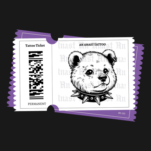 Goth Bear - Tattoo Ticket