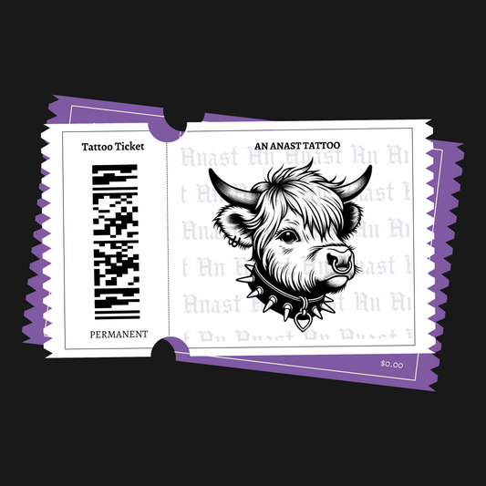 Goth Highland Calf - Tattoo Ticket