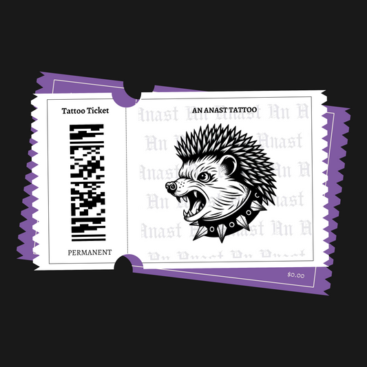 Goth Hedgehog - Tattoo Ticket