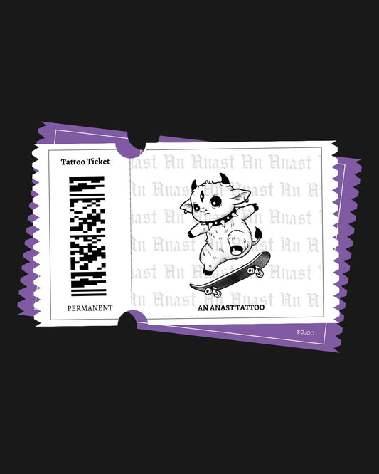 Skater Cow - Tattoo Ticket