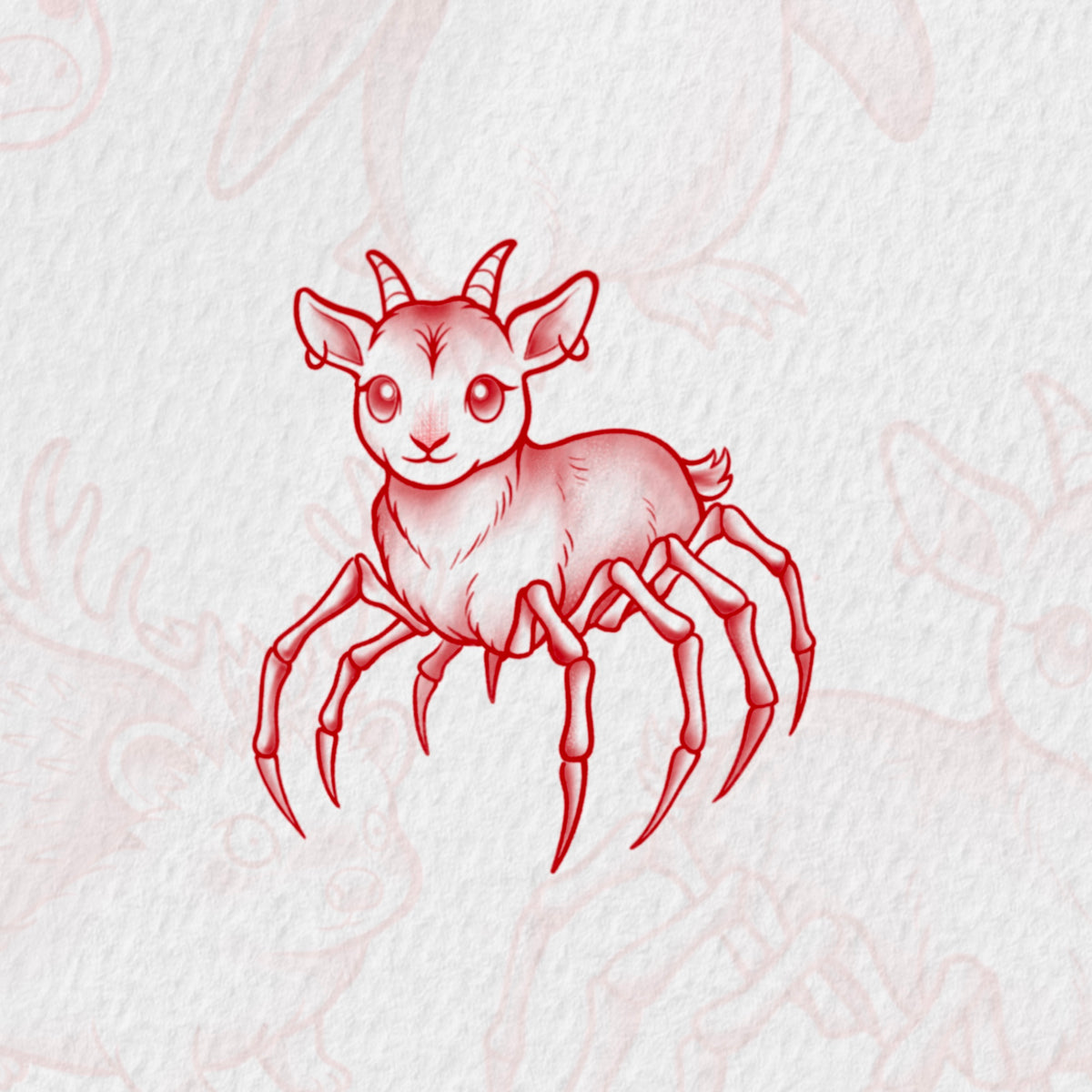 Spider Goat Flash Tattoo